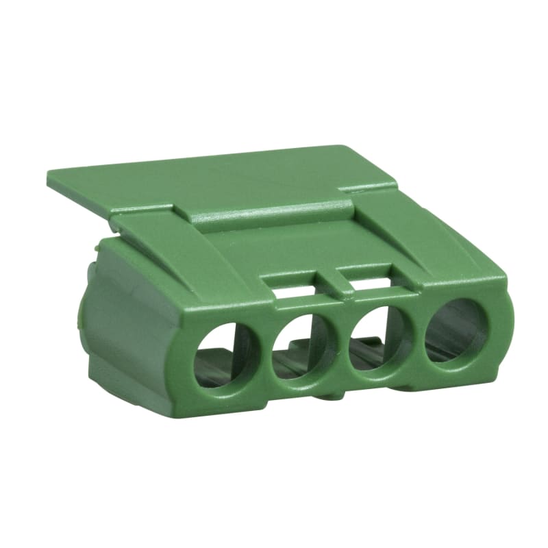 Cover for connection block, 4 holes, green (13581)