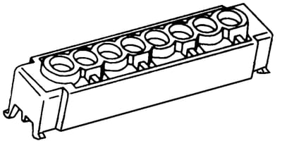 Cover for connection block, 8 holes, green