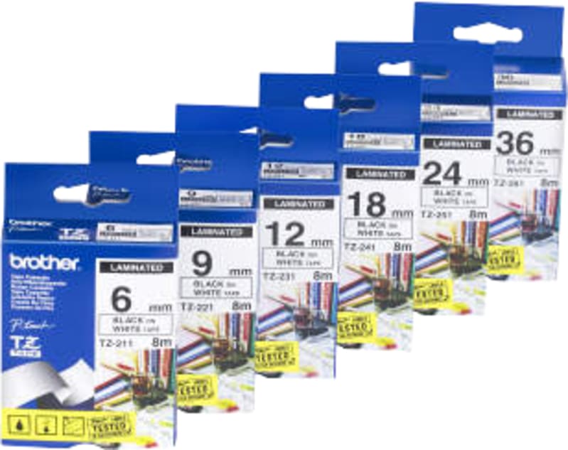 Brother Tape 24mm Black ON CLEAR (4977766052658)
