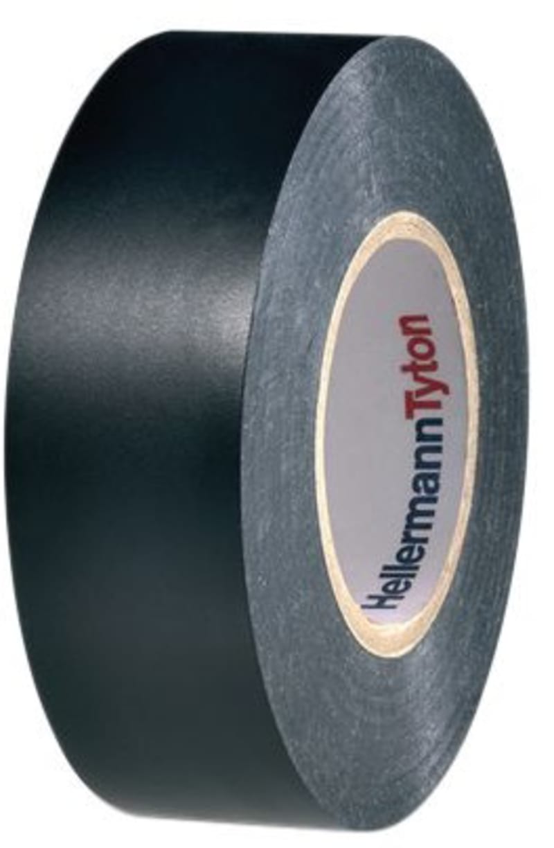 Hellermann HelaTape Flex 1000+ All-Weather PVC Tape, 50 mm x 33 m, Black (710-10611)