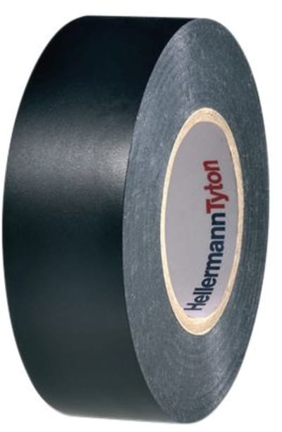Hellermann HelaTape Flex 1000+ All-Weather PVC Tape, 50 mm x 33 m, Black