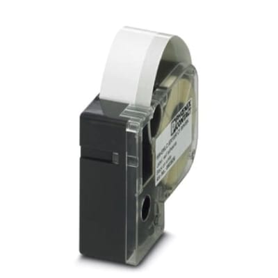 Fabric Label Roll, White, 18 mm (MM-EMLC (EX18)R C1 WH/BK)