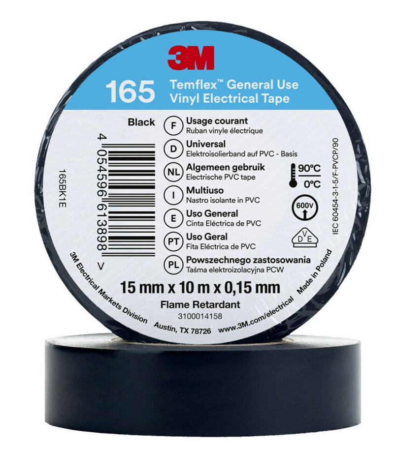 Electrical Tape 165 15MMX10M, Black (7100184723)