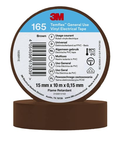 Electrical Tape 165 15MMX10M, Brown