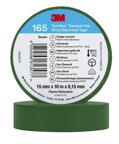 Electrical Tape 165 15MMX10M, Green (7100184726)