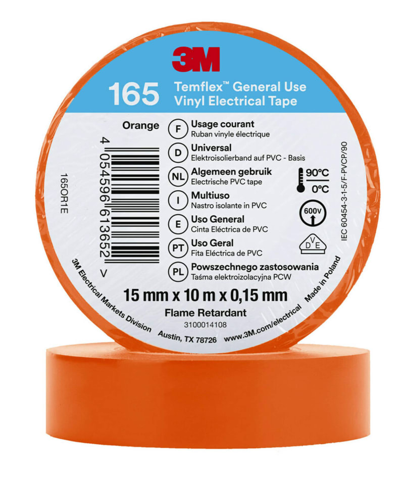 Electrical Tape 165 15MMX10M, Orange (7100184728)
