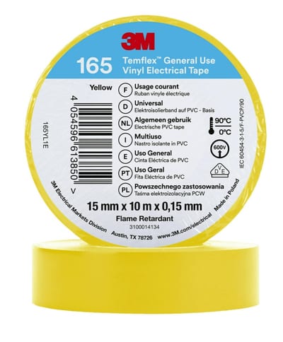 Electrical Tape 165 15MMX10M, Yellow