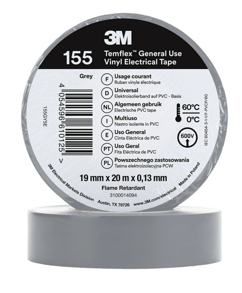 Electrical Tape 155 19MMX20M, Grey (7100184740)