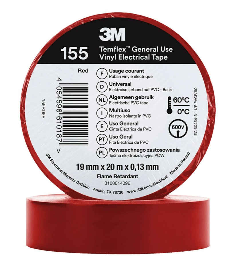 Electrical Tape 155 19MMX20M, Red (7100184741)