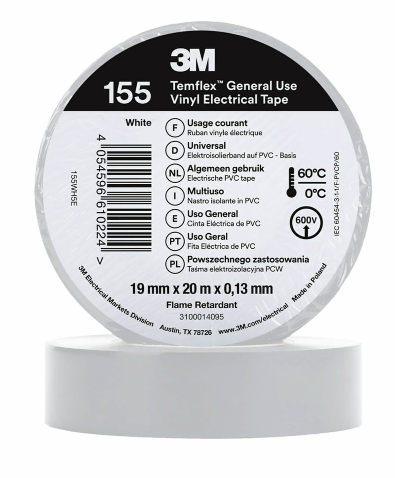 Electrical Tape 155 19MMX20M, White (7100184742)