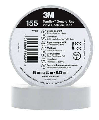 Electrical Tape 155 19MMX20M, White