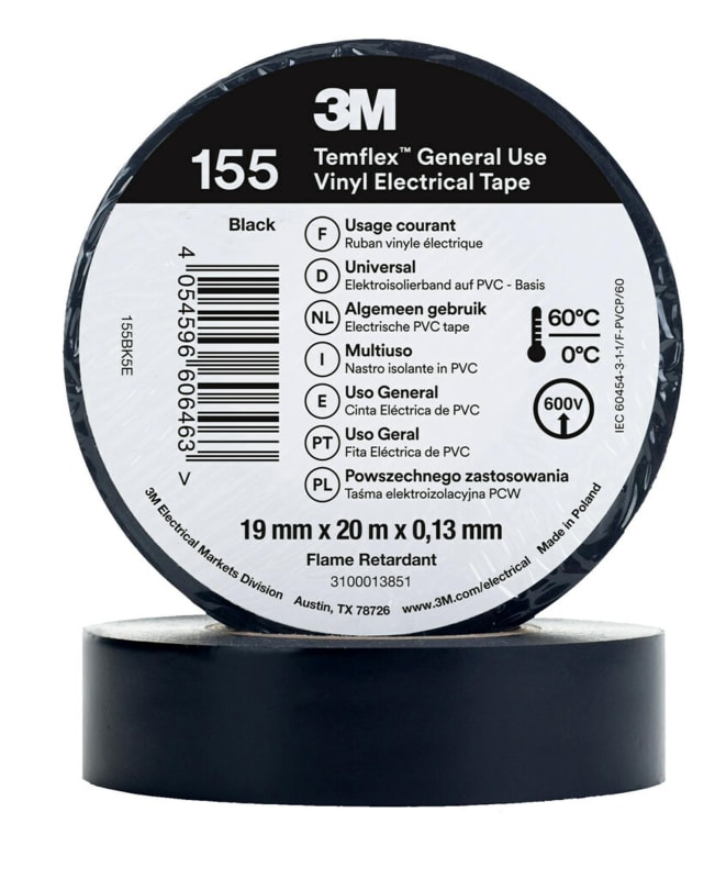 Electrical Tape 155 19MMX20M, Black (7100184744)