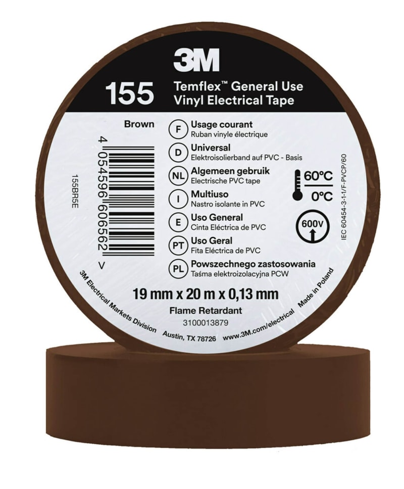 Electrical Tape 155 19MMX20M, Brown (7100184746)