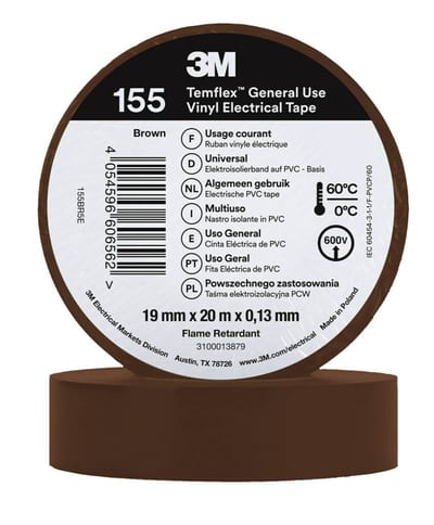 Electrical Tape 155 19MMX20M, Brown