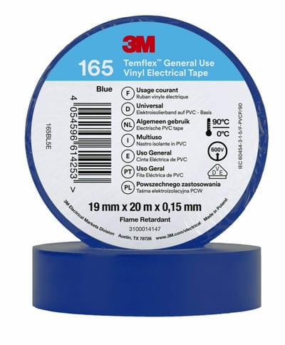 Electrical Tape 165 19MMX20M, Blue