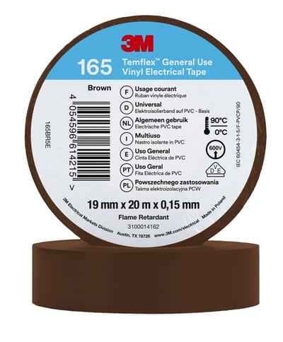 Electrical Tape 165 19MMX20M, Brown