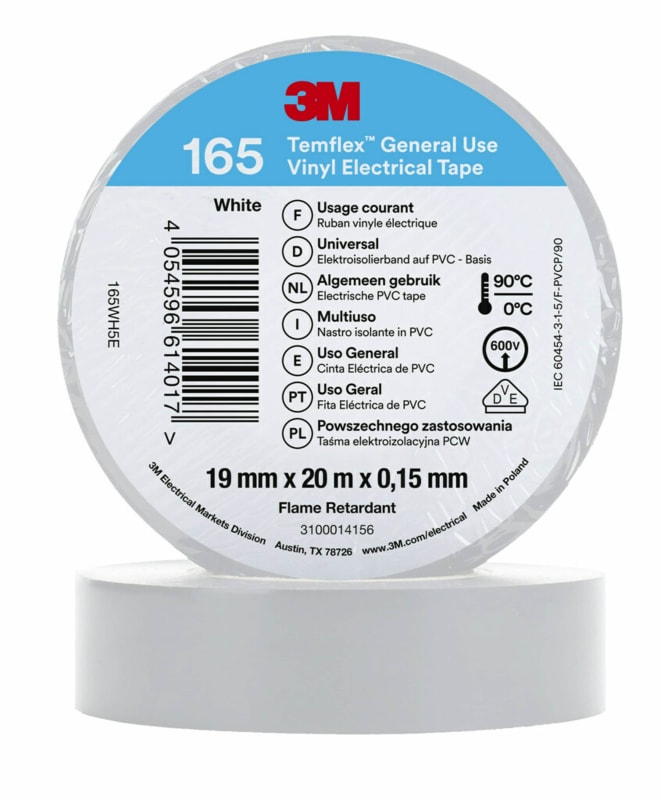 Electrical Tape 165 19MMX20M, White (7100184808)