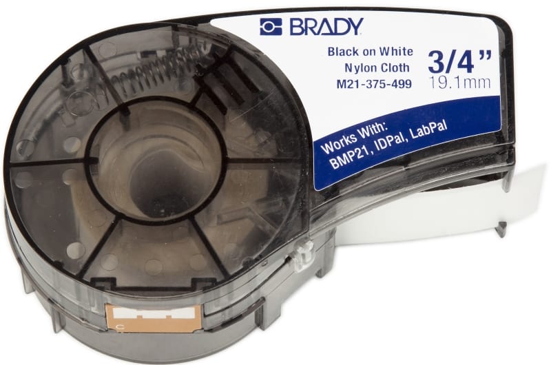 Clear pole.tape with white SKRIFT.12,7mm (110900)