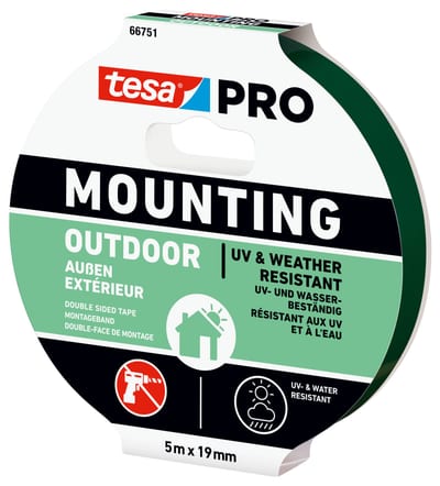 Tesa Powerbond Outdoor Mounting Tape 66751 UV-Resistant 5 m x 19 mm