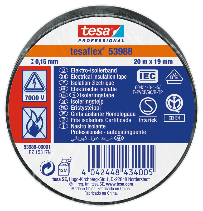 Insulating tape VDE/IEC PVC 20MX19MM black (53988-00001-01)