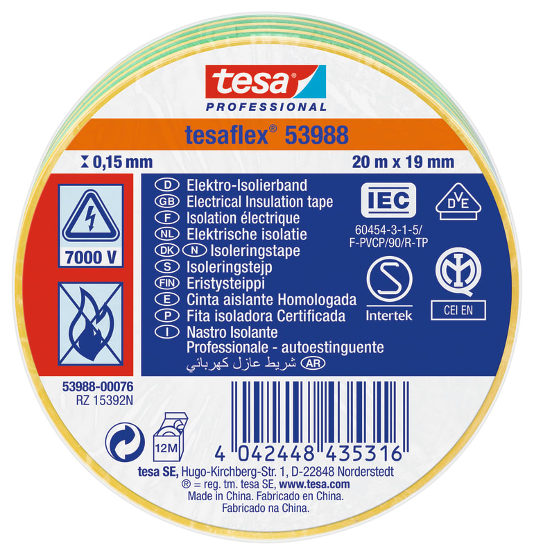 Insulating tape VDE/IEC 20MX19MM green/gu (53988-00076-00)
