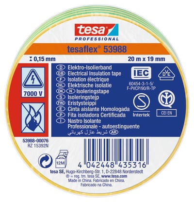 Insulating tape VDE/IEC 20MX19MM green/gu