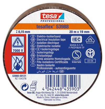 Insulating tape VDE/IEC PVC 20MX19MM brown