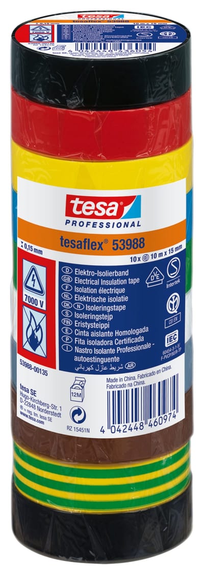 Insulating tape VDE/IEC PVC 10MX15MM mix