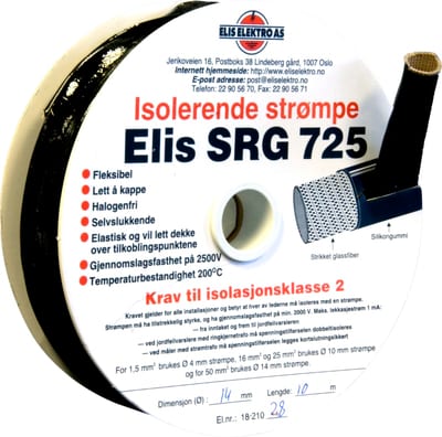 Sleeve 16mm Black 10M SRG725