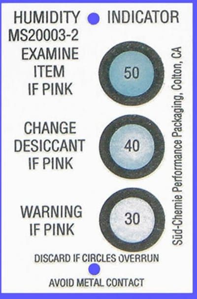 Reversible Humidity Indicator Card 30-50%, 3-Spot, 125 pcs
