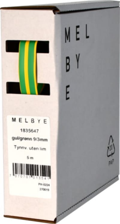 Heat-shrink tubing yellow/green 9/3 mm