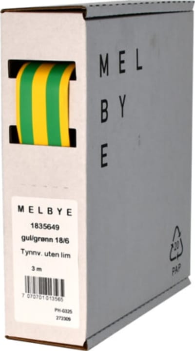 Heat-shrink tubing yellow/green 18/6 mm