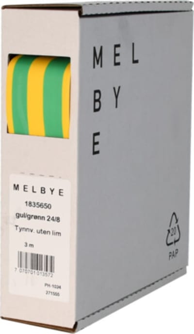 Heat-shrink tubing yellow/green 24/8 mm