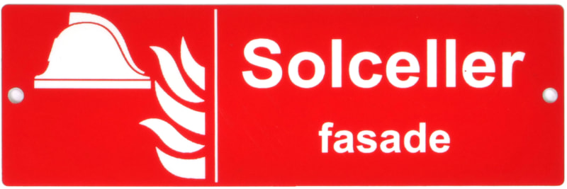 Solar panels facade sign red/white 210X70 (1857080)