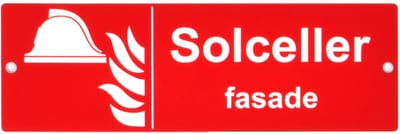 Solar panels facade sign red/white 210X70