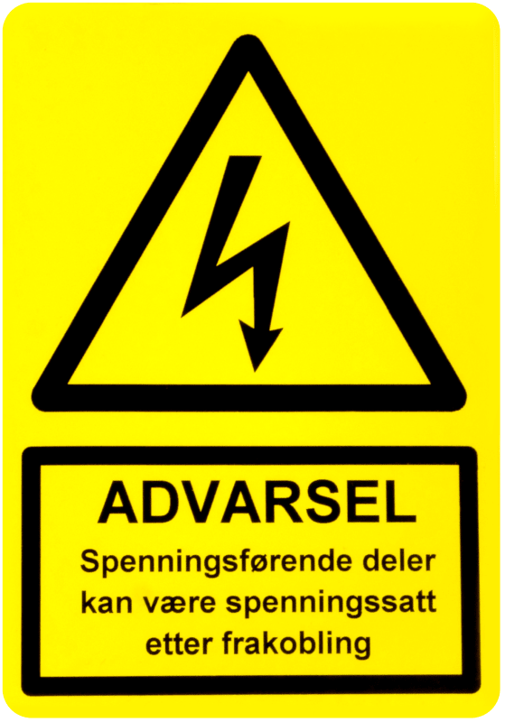 Adnotification voltage. 103X150 Black/yellow pk/5 (1857084)