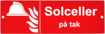 Solar panel on ceiling sign red/white 150X50