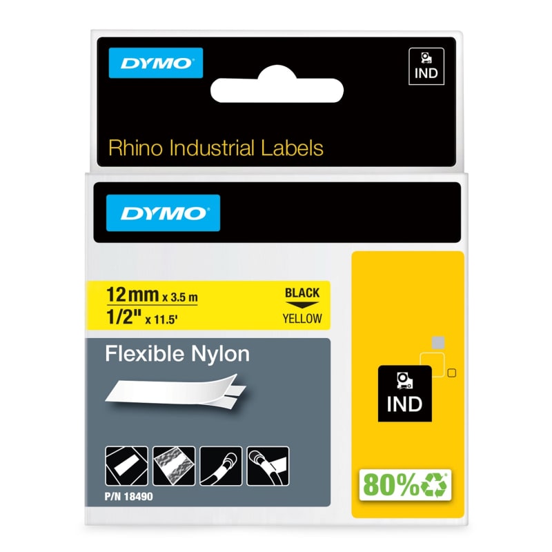 Rhino Flexible Nylon 12mm Black/Yellow (18490)