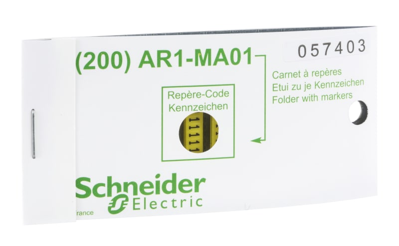 Schneider Electric Marker, Linergy TR cable ends, yellow, clip-on type, character 1 AR1MB011