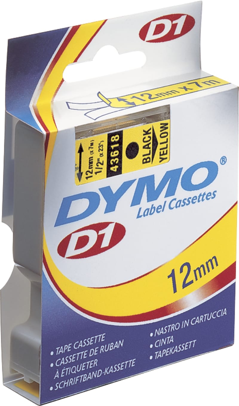 DYMO TAPE 9mm Black ON RED 1PK (S0720720 / 40917)