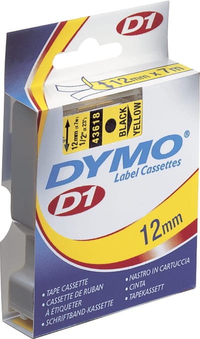 DYMO TAPE 9mm Black ON RED 1PK
