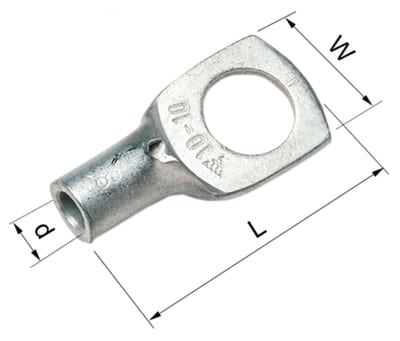 Elpress KR6-6-CP Copper Tube Cable Lug 6 mm² M6
