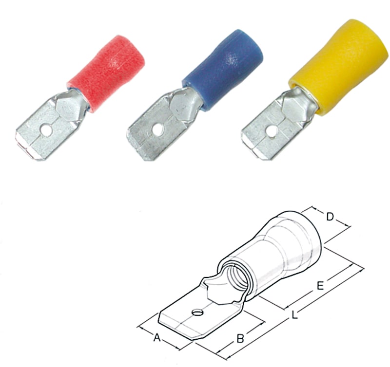 Insulated flat pin 0,5-1,0mm² (260422)