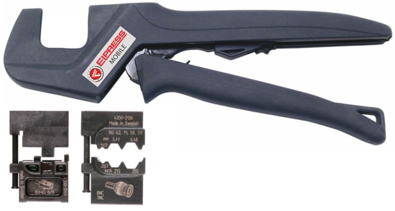 Elpress Mobile Data/Com Modular Crimping Plier with 2 Interchangeable Dies