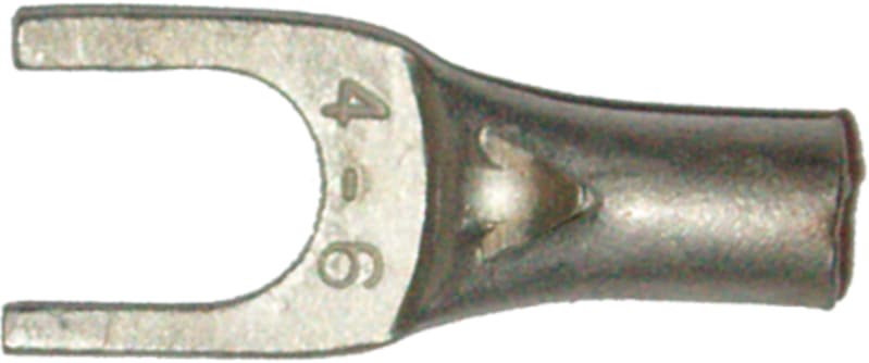 Abiko KR 4-6 Copper Tube Cable Lug 4 mm² M6 (Fork Tongue)