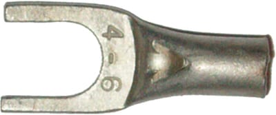 Abiko KR 4-6 Copper Tube Cable Lug 4 mm² M6 (Fork Tongue)