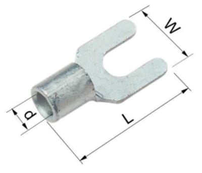 Elpress B1543G Uninsulated Flanged Fork (Spade) Terminal 0.75–1.5 mm² M4