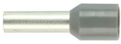 Abiko Insulated Wire-End Ferrule 0.75 mm² Grey 8 mm barrel
