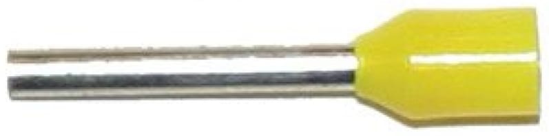Abiko Insulated Wire-End Ferrule 1 mm² Yellow long barrel