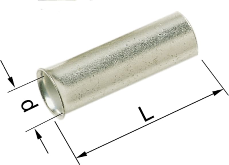 Elpress B1,5-12ET Uninsulated End Terminal, 1.5 mm²